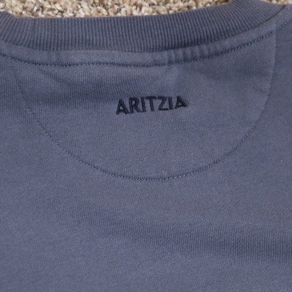 Aritzia Sweatfleece Crewneck Sweatshirt Perfect Fit Slate Gray Size S - Picture 10 of 13